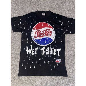 Pepsi Wet T-Shirt Vintage 90s Men’s Large Tultex Tee AOP